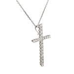 Round Diamond Cross in 14kt White Gold