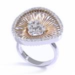 1.25ct TDW. Diamond Mesh Ring in 14kt Two-Toned Gold