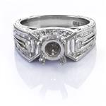 Antique Diamond Engagement Ring Setting in 18kt White Gold 