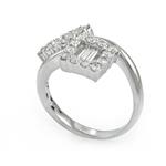 Diamonds Squared Ring in 18kt White Gold