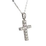 Round Diamond Cross in 14kt White Gold