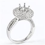 Halo Style Diamond Engagement Setting in 14kt White Gold 