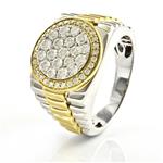 Men's Diamond Rolex Ring in 14kt Two-Toned Gold 