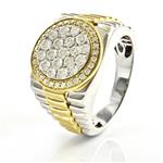 Men's Diamond Rolex Ring in 14kt Two-Toned Gold 