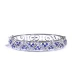 1.50ct TDW. Diamond Sapphire Bangle in 14kt White Gold