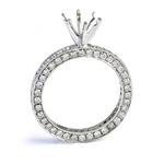 Forever Diamonds Antique Eternity Diamond Engagement Setting in 18kt White Gold