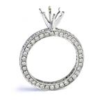 Antique Eternity Diamond Engagement Setting in 18kt White Gold