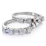 Diamond Bridal Engagement Set in Platinum