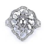 Pear Shaped Diamond Engagement Ring in 18kt White Gold