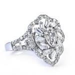 Pear Shaped Diamond Engagement Ring in 18kt White Gold