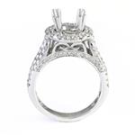 Diamond Halo Engagement Ring Setting in 18kt White Gold