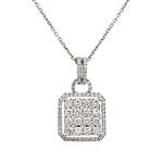 Forever Diamonds Square Diamond Cluster Pendant in 18kt White Gold