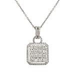 Forever Diamonds Square Diamond Cluster Pendant in 18kt White Gold