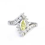 Forever Diamonds Canary Center Diamond Engagement Ring in 14kt White Gold 