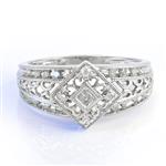 Diamond Antique Band in 10kt White Gold