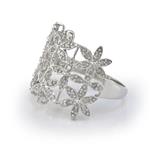 Vintage Diamond Flower Ring in 10kt White Gold