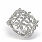 Vintage Diamond Flower Ring in 10kt White Gold