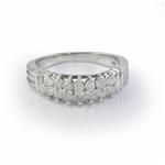 Two Row Diamond Ring in 10kt White Gold