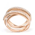 Diamond Crossover Layered Ring in 14kt Rose Gold