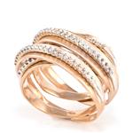 Diamond Crossover Layered Ring in 14kt Rose Gold