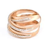 Diamond Crossover Layered Ring in 14kt Rose Gold