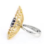 Diamond Blue Sapphire Ring in 14kt Two-Toned Gold