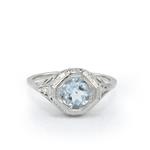 14kt White Gold Aquamarine Ring