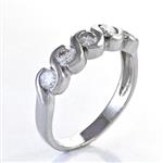 0.80CT TDW. Five Stone Diamond Anniversary Band in 14kt White Gold