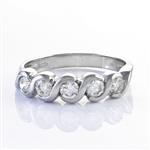 Forever Diamonds 0.80CT TDW. Five Stone Diamond Anniversary Band in 14kt White Gold