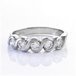 0.80CT TDW. Five Stone Diamond Anniversary Band in 14kt White Gold