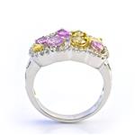 Diamond and Pink Sapphire Ring in 14kt White Gold