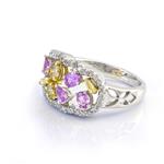 Diamond and Pink Sapphire Ring in 14kt White Gold