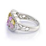Diamond and Pink Sapphire Ring in 14kt White Gold