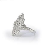 Antique Vertical Diamond Ring 14kt White Gold 