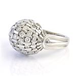 Diamond Ball Ring in 14kt White Gold