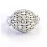 Diamond Ball Ring in 14kt White Gold