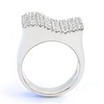 Diamond Block Ring in 14kt White Gold