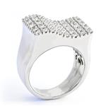 Diamond Block Ring in 14kt White Gold