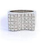 Diamond Block Ring in 14kt White Gold