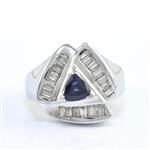 Diamond and Sapphire Ring in 14kt White Gold