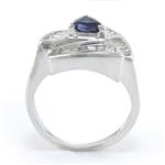 Diamond and Sapphire Ring in 14kt White Gold