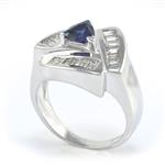 Diamond and Sapphire Ring in 14kt White Gold