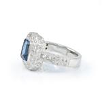 Diamond Blue Topaz Ring in 14kt White Gold