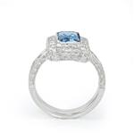 Diamond Blue Topaz Ring in 14kt White Gold