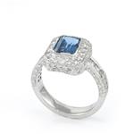 Diamond Blue Topaz Ring in 14kt White Gold