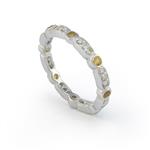 Diamond Citrine Wedding Band in 14kt White Gold