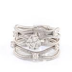 Corded Diamond Cluster Ring in 14kt White Gold