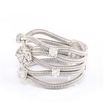 Corded Diamond Cluster Ring in 14kt White Gold