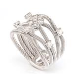 Corded Diamond Cluster Ring in 14kt White Gold