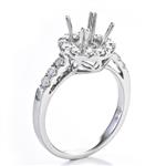 Round Halo Style Diamond Engagement Setting in 14kt White Gold 
